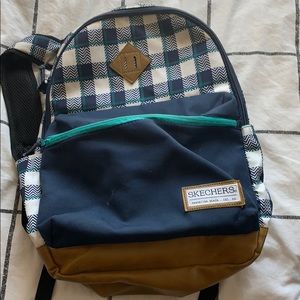 sketchers plaid backpack